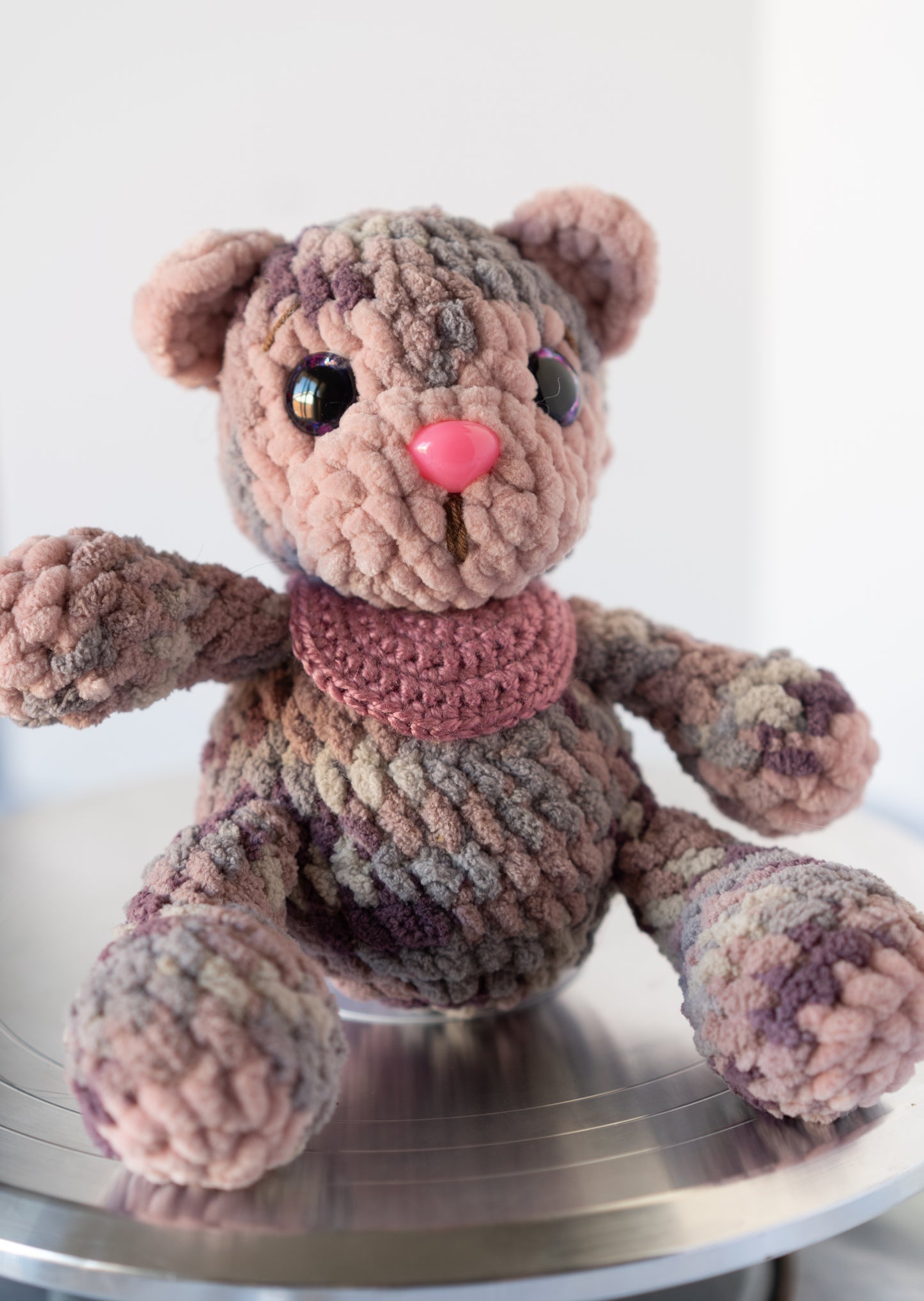 Pink Nose Teddy Bear - Crochet